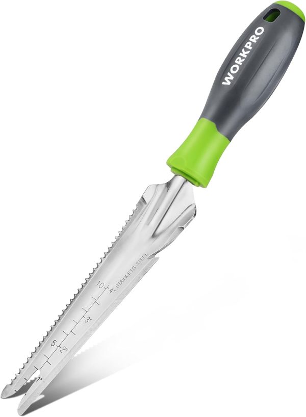 61qJ4hhEGkL._AC_SL1500_.jpg Weeder Puller 5-in-1 Stainless Steel Trowel with Soft Handle Weeding Tool for