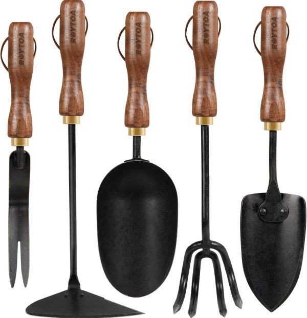 71No5HXUZRL._AC_SL1500_.jpg Set 5PCS Tools Stainless Steel Heavy Duty Hand Cultivator Hoes Shovel Trowel